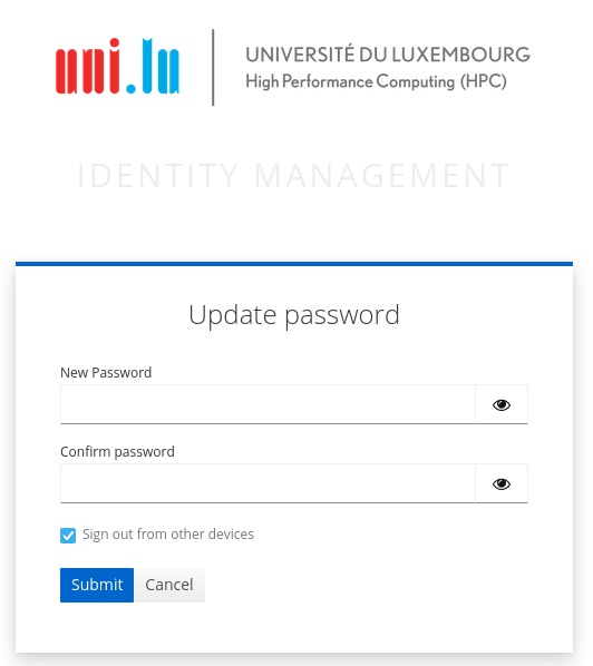 Identity Management Portal - Password Change - Step 2